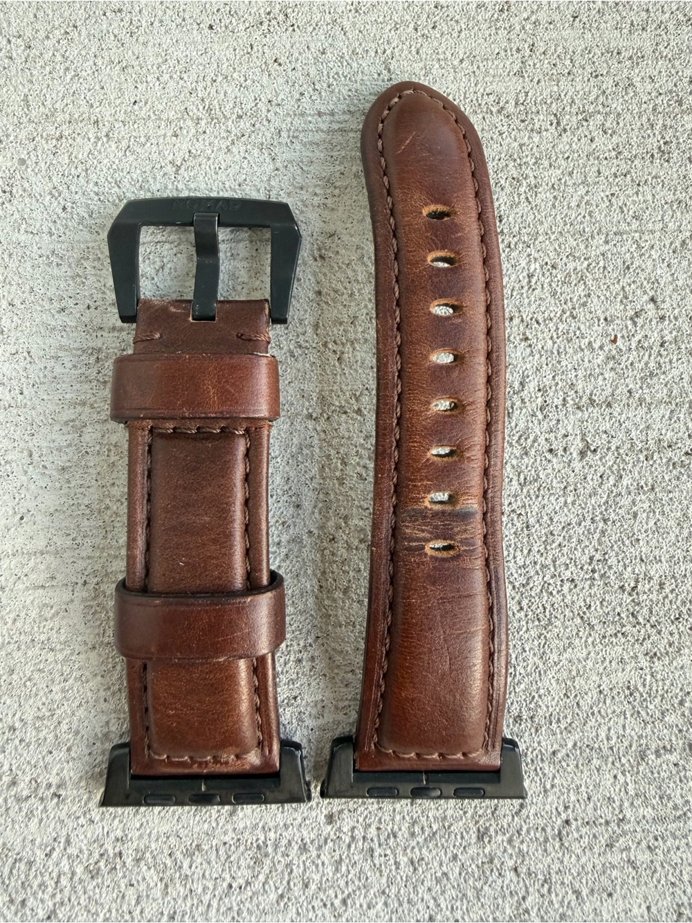 Nomad Modern Leather Strap Apple Watch 42/44mm Brown Black Hardware Genuine OEM